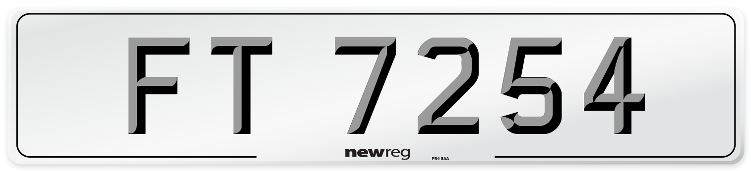 FT 7254 Number Plate from New Reg